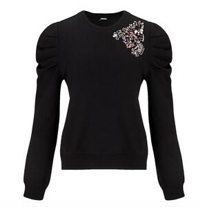 NEW Express Embellished Puff Sleeve Sweatshirt
